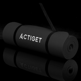 Mata do jogi, ćwiczeń fitness 183x61 cm antypoślizgowa, materac do stretchingu czarny