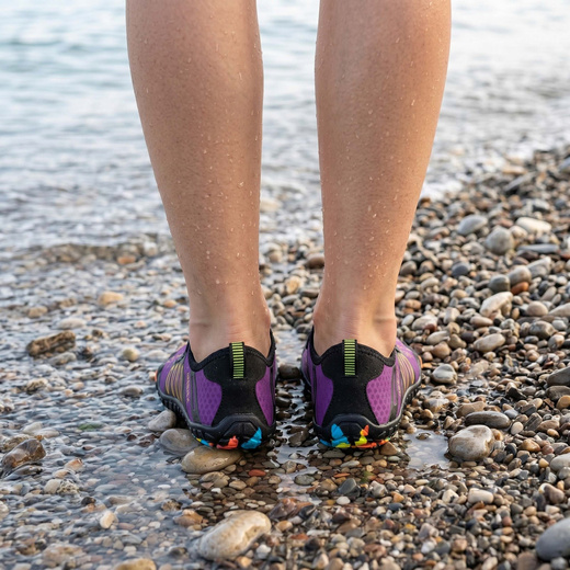Buty do wody damskie rozm. 38 szybkoschnące buty na plażę, do pływania fioletowo-czarne