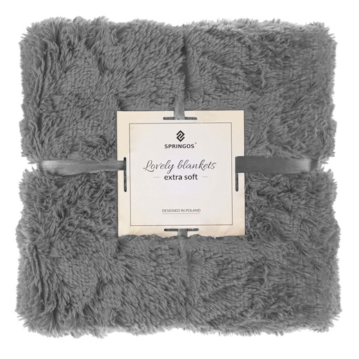 Narzuta na łóżko, pled 160x200 cm dwustronny koc na kanapę szary