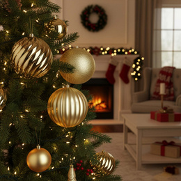 Bombki choinkowe 3 szt. duże ozdoby świąteczne 20,5 cm brokat złote