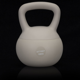 Kettlebell miękki 10 kg kula odważnik hantla ciężar do ćwiczeń fitness, beżowy