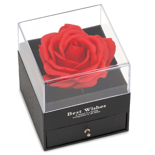 Wieczna róża z naszyjnikiem w pudełku prezentowym szkatułka na dzień kobiet walentynki