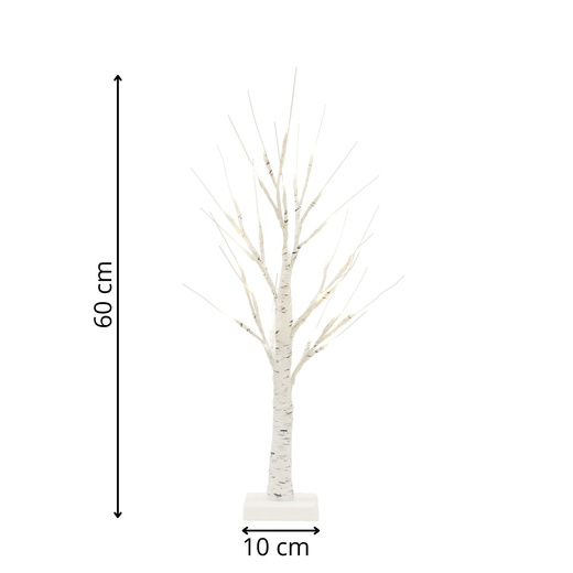 Świecące drzewko 60 cm brzoza 25 Led drzewko świąteczne dekoracja ozdoba świetlna