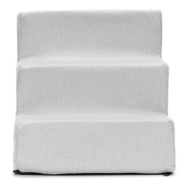 Schodki dla psa do łóżka 30 cm podest, rampa 3-stopniowa, miękkie schody szare