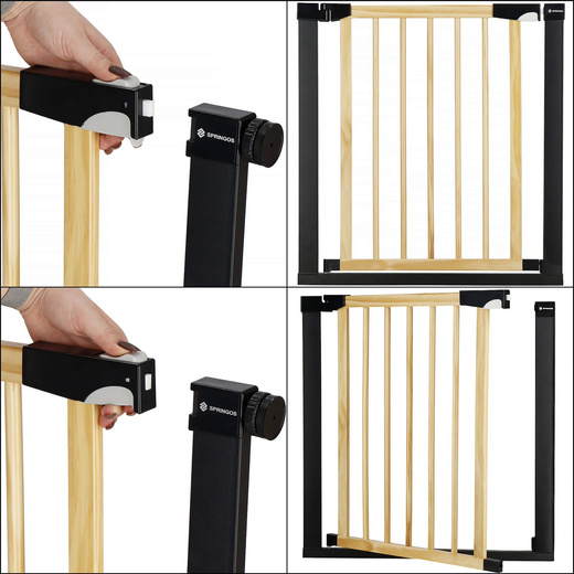 Bramka zabezpieczająca schody 75-110 cm bramka rozporowa brązowo-czarna