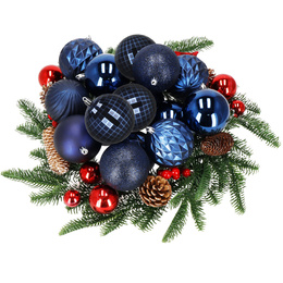 Bombki choinkowe 30 szt. ozdoby świąteczne zestaw 8cm granatowy
