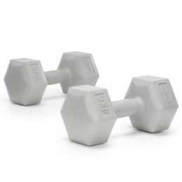 Ciężarki 2x4 kg hexagonalne do ćwiczeń fitness hantle zestaw 2 szt. szare