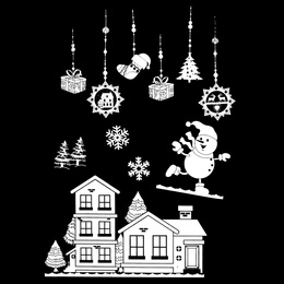 Naklejki świąteczne na okno 21 szt. ozdoby samoprzylepne, białe