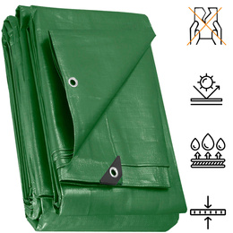 Plandeka 6x8m 120g/m2 gruba płachta ochronna zielona