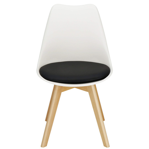 Krzesło skandynawskie do kuchni salonu jadalni Verde ekoskóra biało-czarne