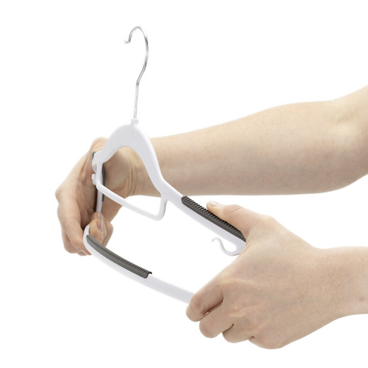 Wieszak plastikowy zestaw 20 szt. antypoślizgowe wieszaki na ubrania szaro-białe