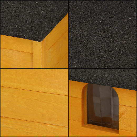 Buda dla psa drewniana ocieplana z płaskim dachem rozm. S