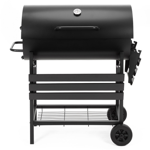 Grill węglowy, ogrodowy z pokrywą, termometrem, duży ruszt grillowy