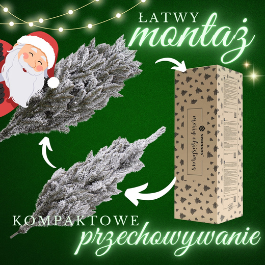 Choinka sztuczna 250 cm świerk kaukaski ośnieżony