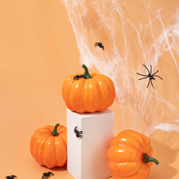 Dekoracja na Halloween pajęczyna z 2 pająkami 60g ozdoba sieć pajęcza 3,5 m