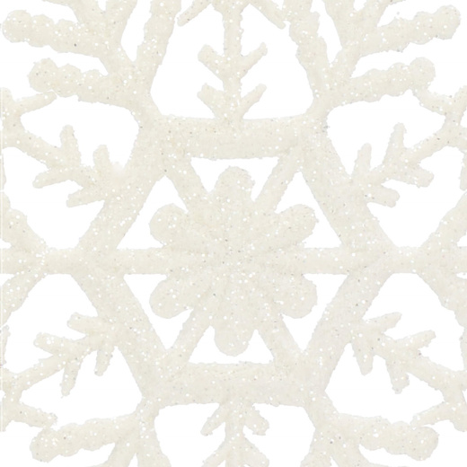 Zawieszka na choinkę śnieżynki 3 szt. ozdoba świąteczna 10,5 cm biały brokat