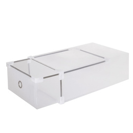 Pudełko na buty z szufladą 34x22x13,5 cm biały organizer