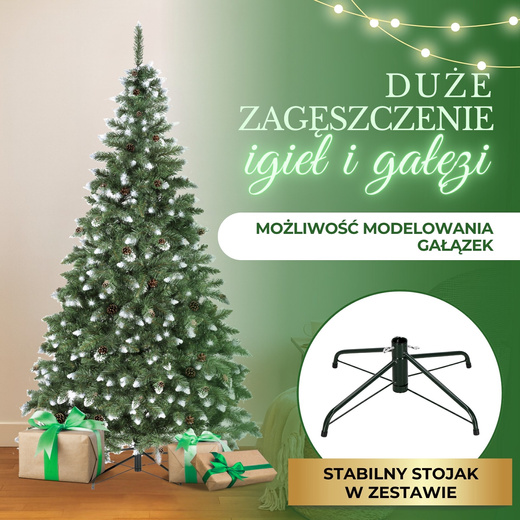 Choinka sztuczna premium 250 cm sosna diamentowa drzewko bożonarodzeniowe