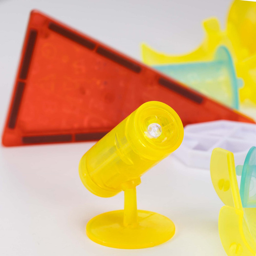 Klocki magnetyczne, kulki LED wieża z spiralną windą zestaw klocków konstrukcyjnych 134 szt. kolorowe