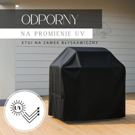 Pokrowiec na grilla 100x66x80 cm plandeka wodoodporna czarna