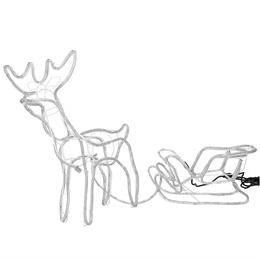 Renifer Led 120 cm świąteczny z saniami świetlna dekoracja do ogrodu biały ciepły + flash