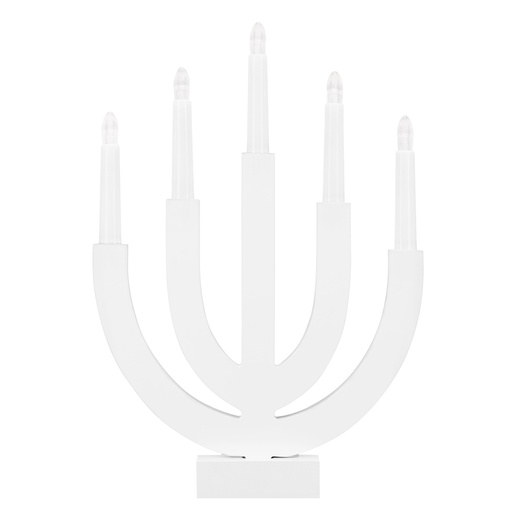 Świecznik adwentowy Led z 5 świecami bożonarodzeniowy świąteczny na baterie biały