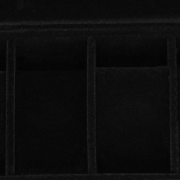 Szkatułka na zegarki 30x11x8 cm czarna ekoskóra organizer z 6 przegródkami