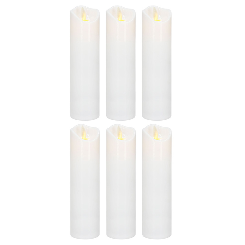 Świece elektryczne LED 6 szt. wkłady do znicza 18,5 cm świeczki na baterie, ruchomy płomień