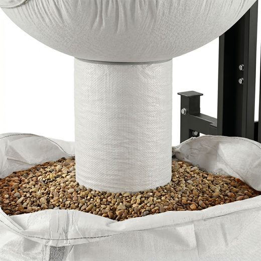 Big Bag worek z lejem 1000 kg mocny na gruz 160x90x90 cm kontener z uchwytami biały