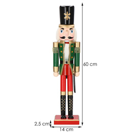 Dziadek do orzechów 60 cm drewniany żołnierzyk multikolor, figurka świąteczna