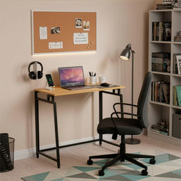 Biurko komputerowe, składane 80 cm stolik do pracy przy komputerze, drewniany, jasno brązowy