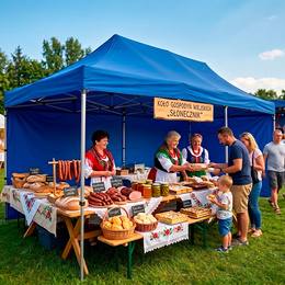 Namiot handlowy 3x6 m ogrodowy, pawilon na imprezy, catering niebieski