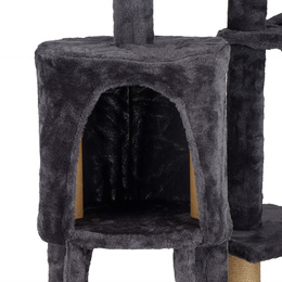 Drapak dla kota sizal 6-poziomowy słupek z domkiem i zabawkami 142,5 cm