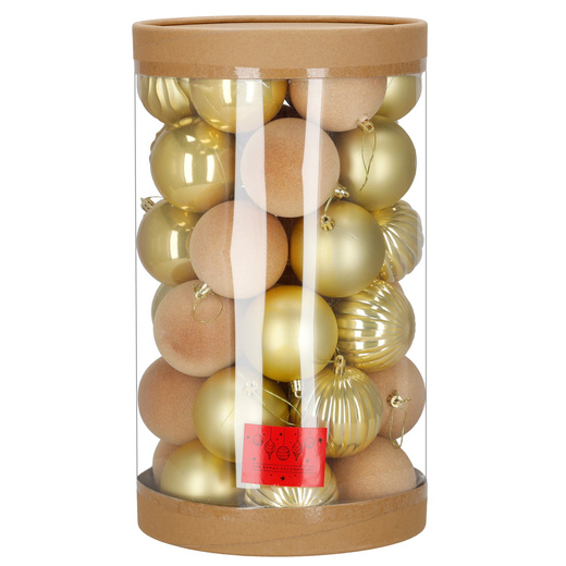 Bombki choinkowe 36 szt. zestaw dekoracje świąteczne ozdoby nietłukące złote