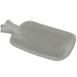 Termofor gumowy w futrzanym pokrowcu ogrzewacz do rąk 1,8L szary