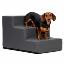 Schodki dla psa 30 cm podest, rampa 3 stopniowa, ciemnoszara