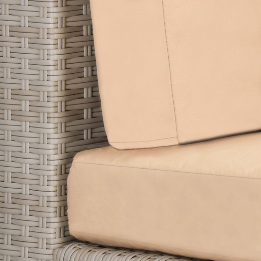 Meble ogrodowe zestaw modułowy technorattan stolik kawowy i 6 modułów beżowy