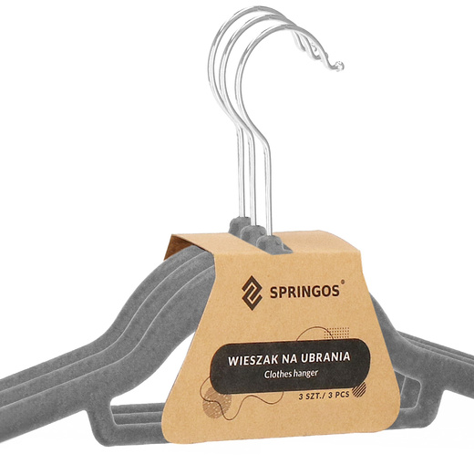 Wieszaki welurowe na ubrania 30 szt. zestaw premium szary