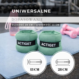 Obciążenia na ręce i nogi 2x1,5 kg do treningu fitness i cardio, miętowe