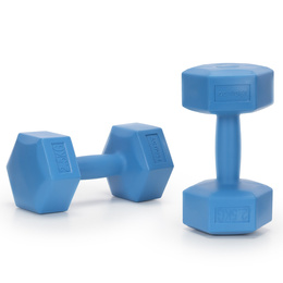 Ciężarki 2x2,5kg hexagonalne do ćwiczeń fitness hantle zestaw 2 szt. niebieskie