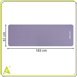 Mata do jogi, ćwiczeń fitness 183x61 cm antypoślizgowa, materac do stretchingu fioletowy