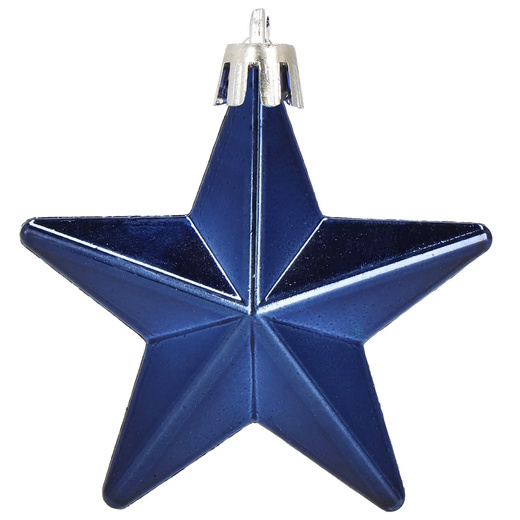 Bombki choinkowe 6 szt. gwiazdki ozdoby świąteczne zestaw granatowy