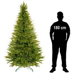 Choinka sztuczna 240 cm świerk naturalny jak żywy, ze stojakiem nowoczesny gęsty