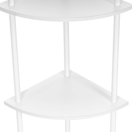 Regał narożny biały 147 cm z 5 półkami loft do łazienki nowoczesny na książki 