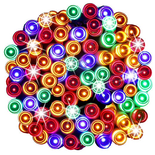 Girlanda świąteczna 300 cm z lampkami 50 LED multikolor, łańcuch choinkowy, zielony