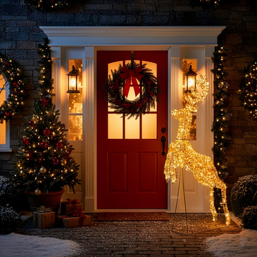 Renifer świąteczny 120 LED dekoracja świetlna 145 cm do ogrodu, ciepły biały