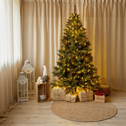Choinka sztuczna 220 cm Premium Royal Trees świerk syberyjski z drewnianym stojakiem
