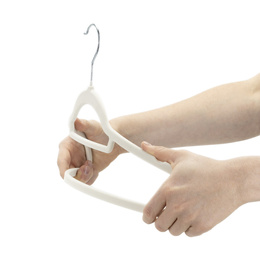 Wieszaki na ubrania 20 szt. welurowe odzieżowe do szafy, ecru