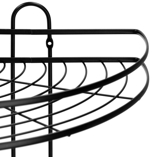 Półka łazienkowa narożna pod prysznic 3 poziomy, wisząca, czarna