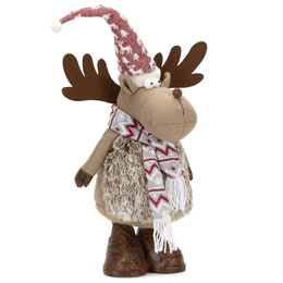 Świąteczny renifer 73 cm ozdoba pod choinkę figurka dekoracja bożonarodzeniowa
